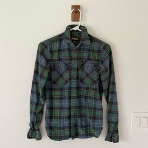 Women’s RUGBY Ralph Lauren Tartan Plaid Flannel Button Down Shirt Sz 2